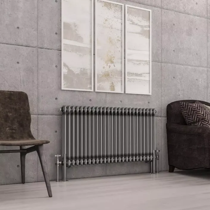 Eastbrook Imperia 2 Column Radiator 600 x 1145mm Bare Metal