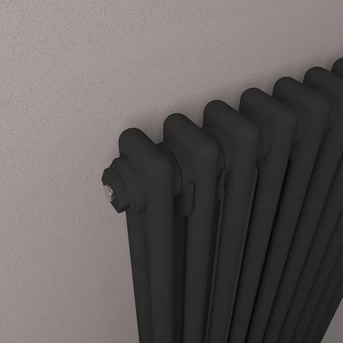 Eastbrook Rivassa 2 Column Radiator 600 x 518mm Matt Black