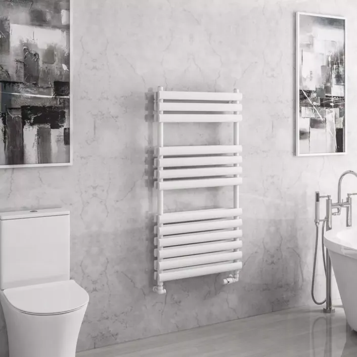 Eastbrook Tunstall Double 1200 x 600 Towel Rail Matt White
