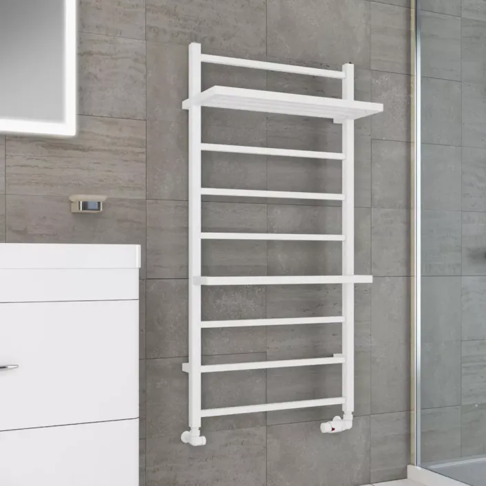 Eastbrook Launton Designer Towel Rail 1200x600mm Matt White