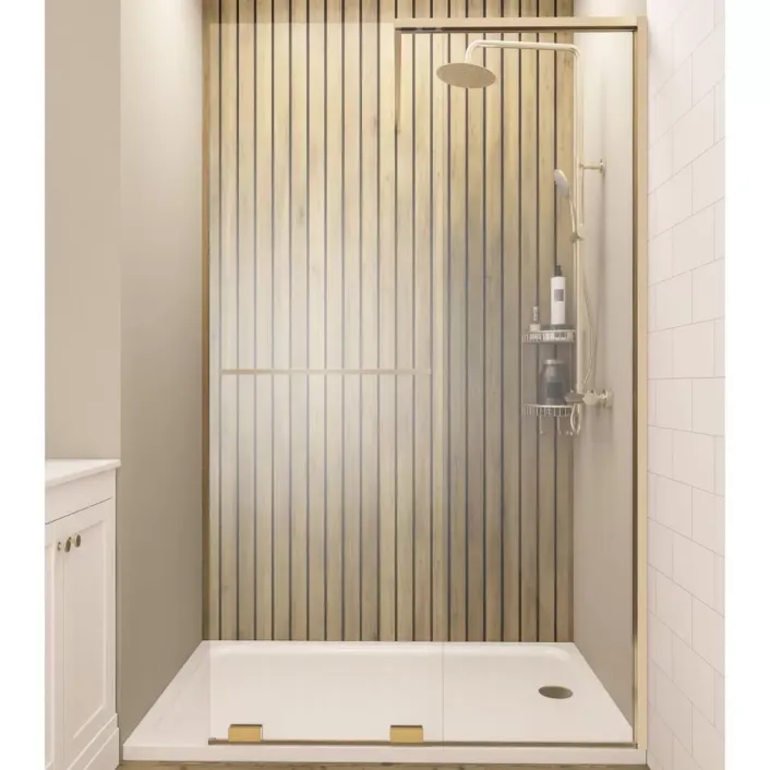Eastbrook Corniche 2000 8mm Soft Close Walk in 1400 Slider RH Brushed Brass