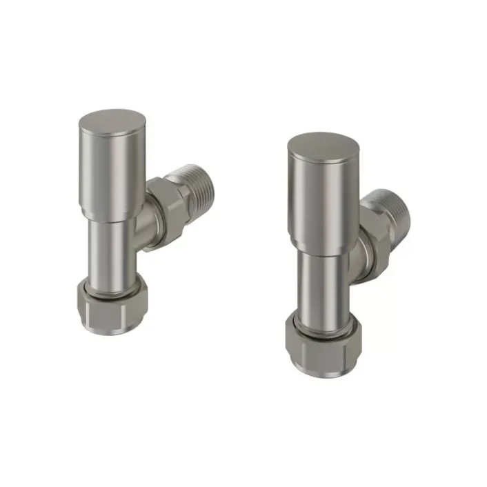 Eastbrook Angled Radiator Valves (Pair) Brushed Nickel