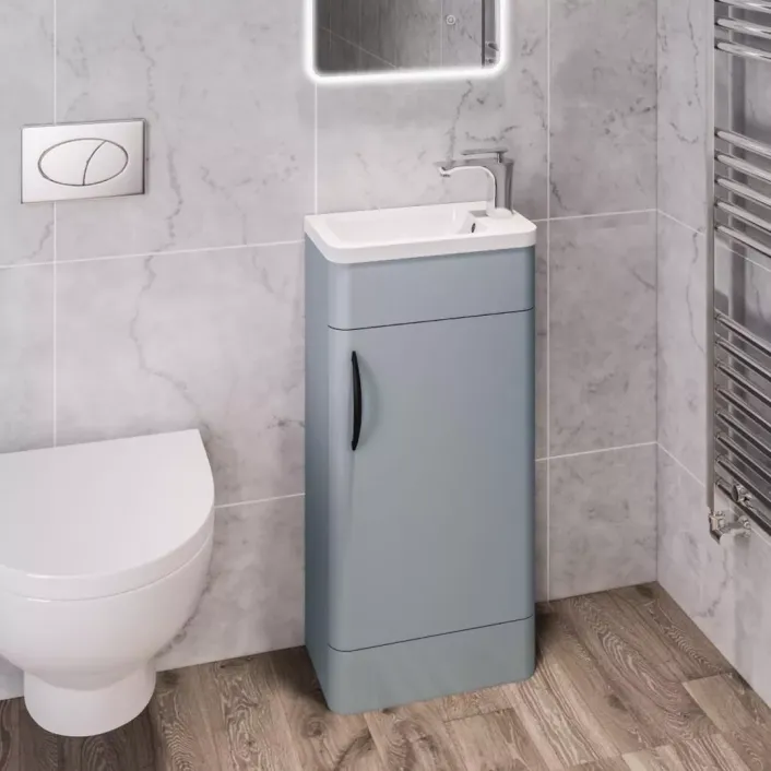Eastbrook Cavone 40CM 1 Door Basin Vanity Unit - Matt Grey - Freestanding