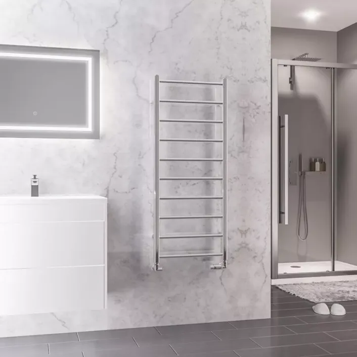 Eastbrook Tuscan Round 1200 x 500 Towel Rail Chrome