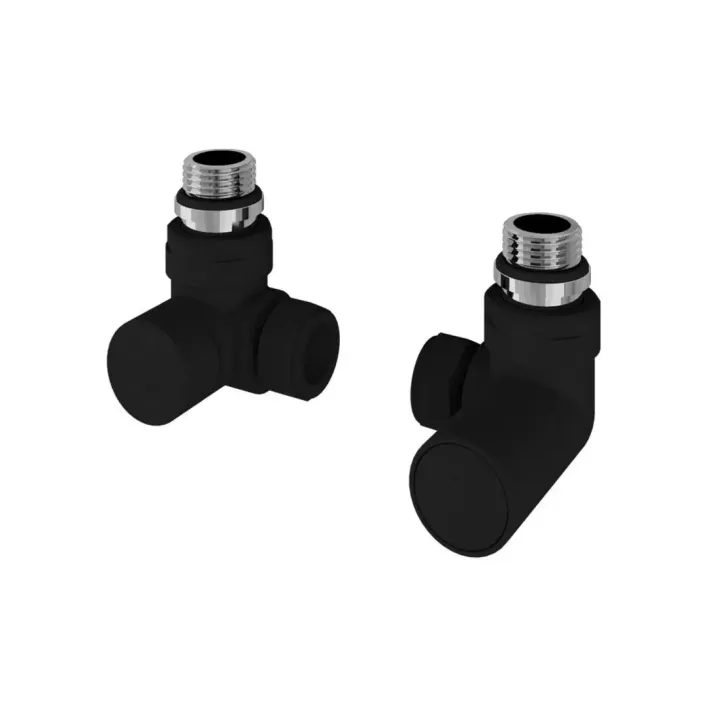Eastbrook Corner Radiator Valves (Pair) Matt Black