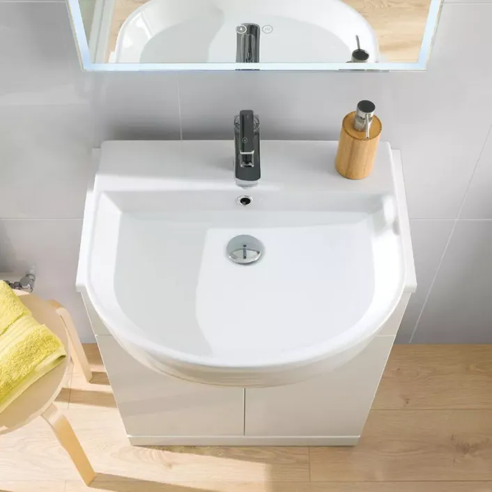 Eastbrook Metro 56cm x 47cm 1 Tap Hole Ceramic Semi Recessed Basin - White