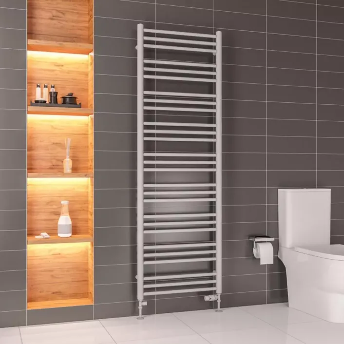 Eastbrook Corinium Round 1800 x 600 Towel Rail Matt Grey