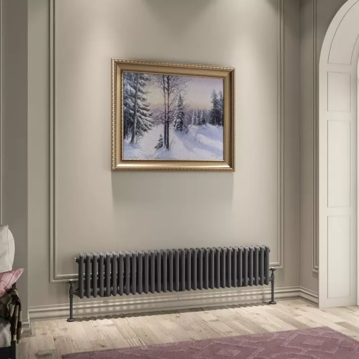 Eastbrook Imperia 3 Column Radiator 300 x 1460mm Matt Anthracite