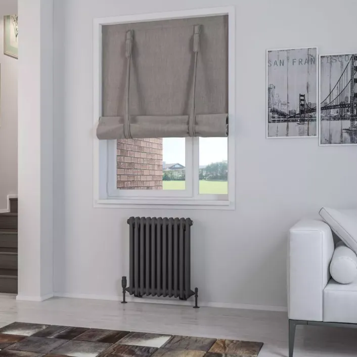 Eastbrook Rivassa 2 Column Radiator 600 x 518mm Matt Anthracite
