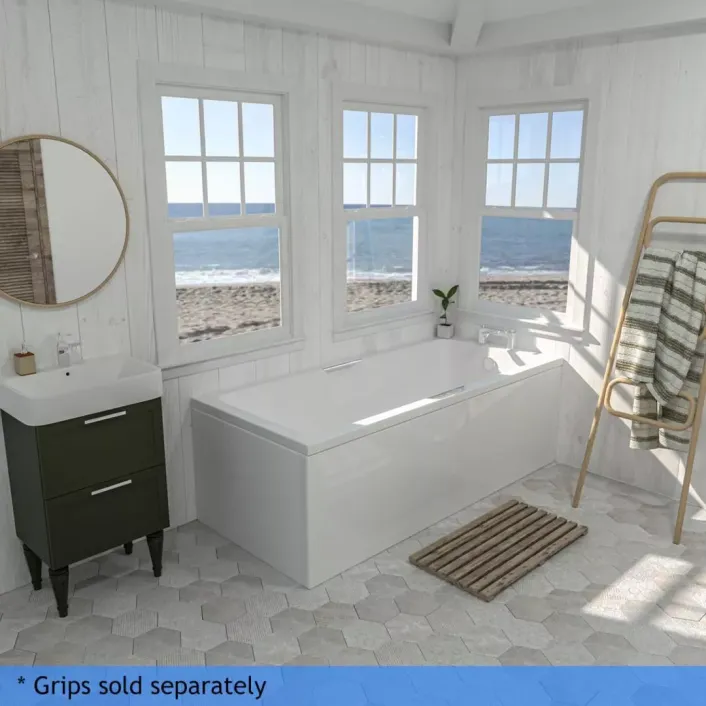 Eastbrook Portland Single Ended (SE) Twin Grip (TG) 1700 x 750 x 440mm Rectangular 5mm Bath - White