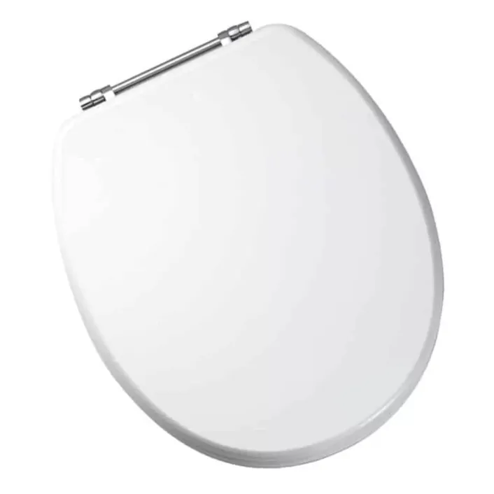 Eastbrook Sherwood Toilet Seat with Chrome Hinges - White High Gloss
