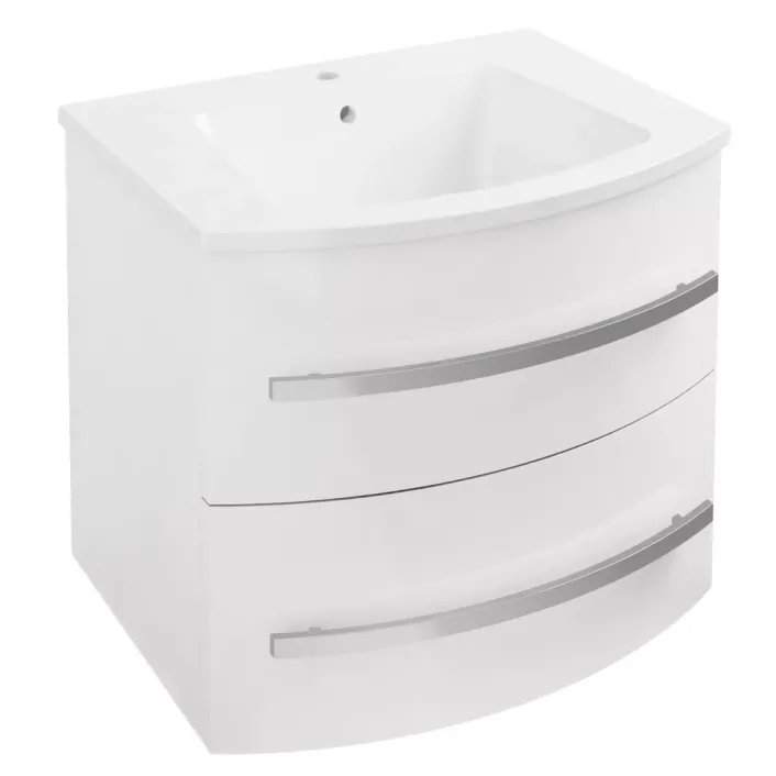 Eastbrook Centa Curved, 2 Drawer Wall Hung Unit - High Gloss White