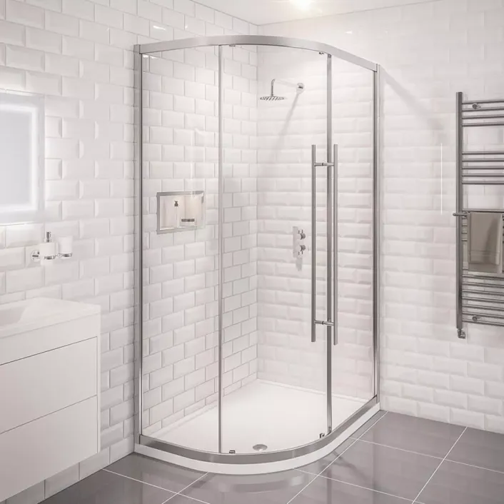 Eastbrook Vantage 2000 6mm Easy Clean 1100x900mm Offset Quadrant Shower Enclosure - Chrome