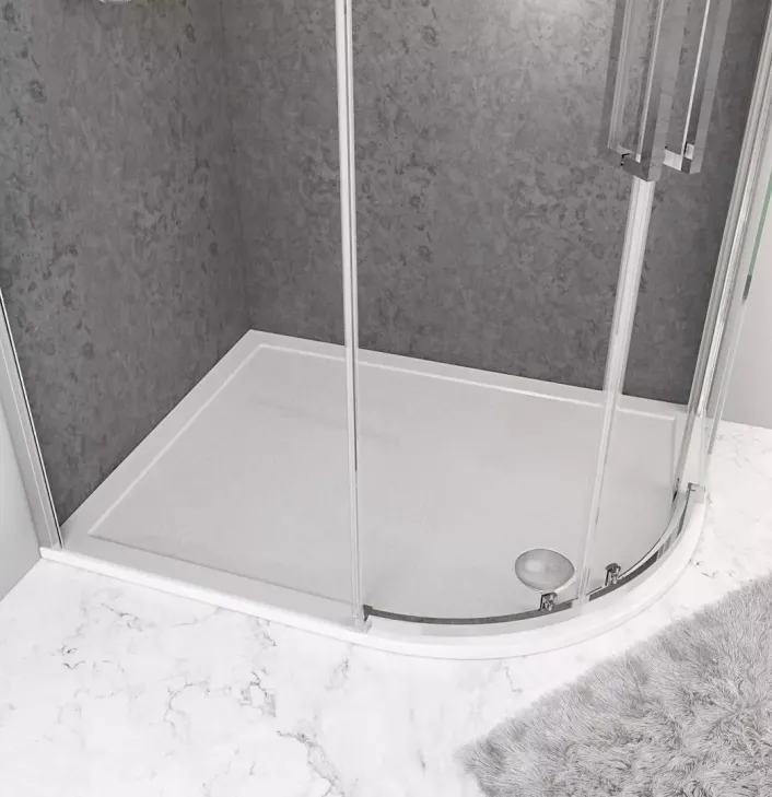 Eastbrook Corsair Anti-Slip 1100 x 800mm Offset Quad Right Hand (RH) 25mm Shower Tray - White
