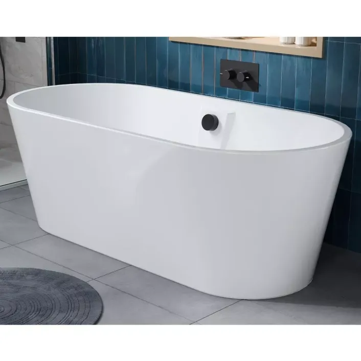 Eastbrook Bromley 1590 x 750 x 560mm Freestanding Bath Inc Waste - Gloss White