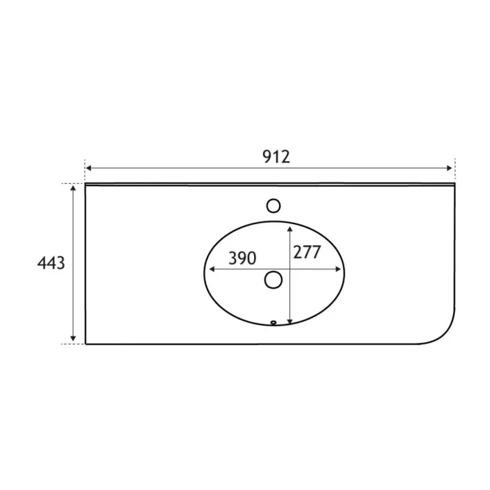 Eastbrook Hardwick Traditional 90cm x 44cm 1 Tap Hole Polymarble Basin - White