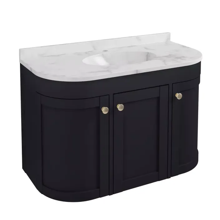 Eastbrook Hardwick 90CM 3 Door Basin Wall Hung Vanity Unit - Anthracite