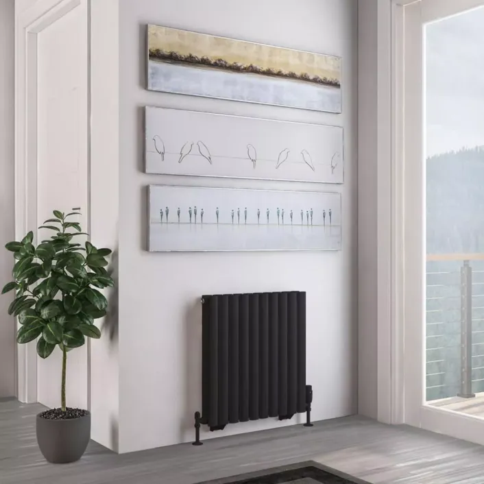 Eastbrook Tunstall Double 600 x 589 Radiator Matt Black