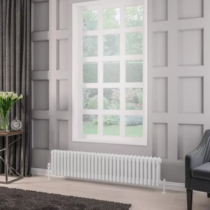 Eastbrook Rivassa 3 Column Radiator 300 x 1373mm Gloss White