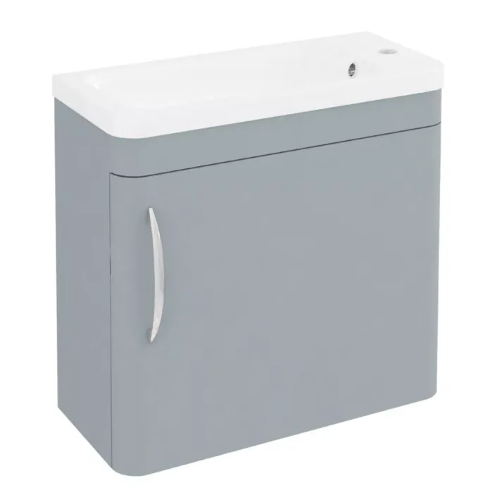 Eastbrook Cavone 50CM 1 Door Basin Vanity Unit - Matt Grey - Wall Hung
