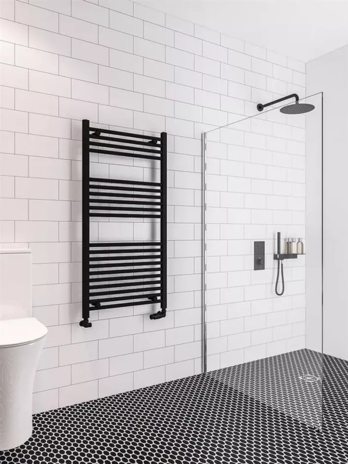 Eastbrook Wingrave 1200 x 600 Straight Multirail Matt Black