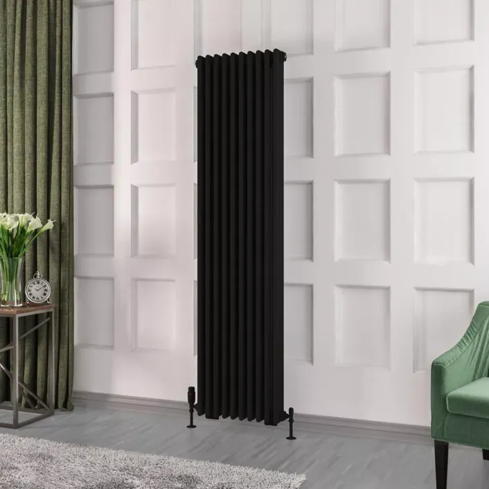 Eastbrook Rivassa 3 Column Radiator 1800 x 473mm Matt Black