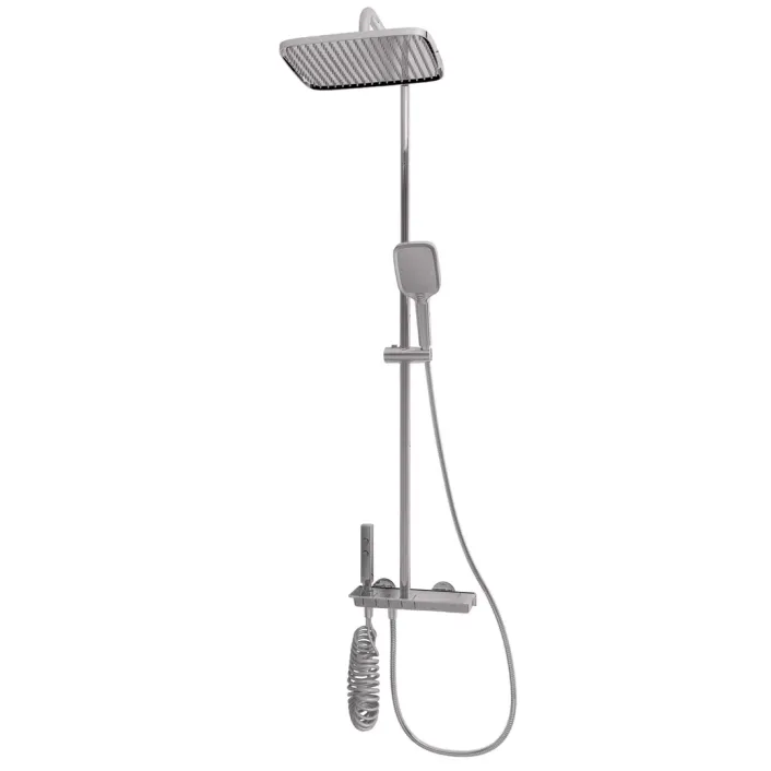 Eastbrook Exposed Thermostatic Shelf Shower Set - Chrome