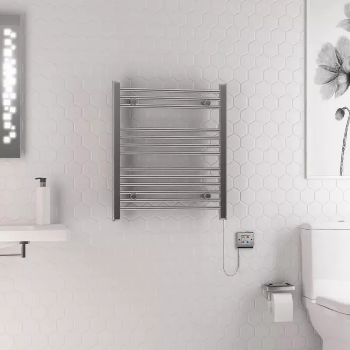 Eastbrook Biava Dry Element Towel Rail 700x600mm Chrome