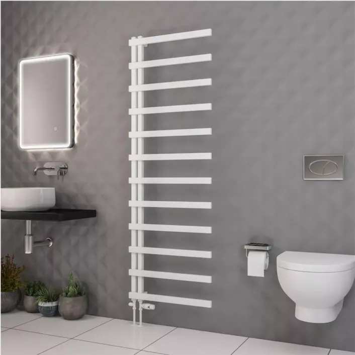 Eastbrook Platani 1800 x 600mm Towel Rail Matt White