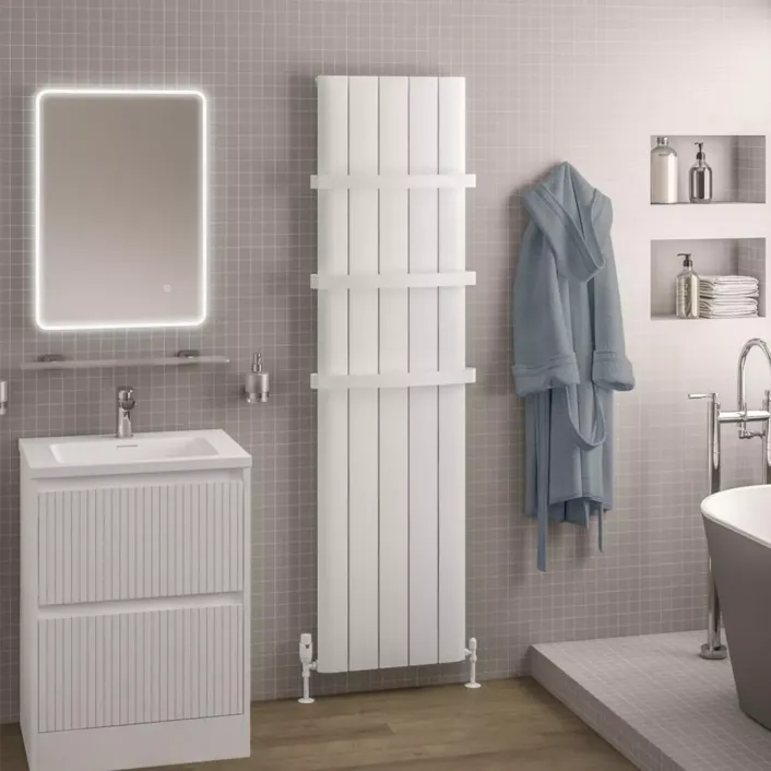 Eastbrook Withington 1800 x 470 Aluminium Radiator Matt White