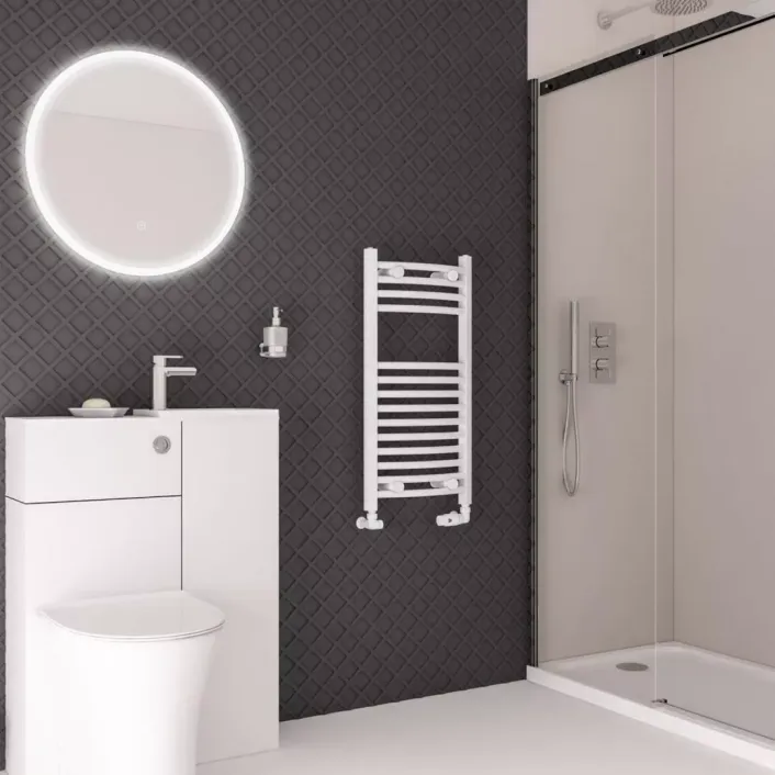 Eastbrook Wingrave Curved Multirail 800 x 400 Gloss White