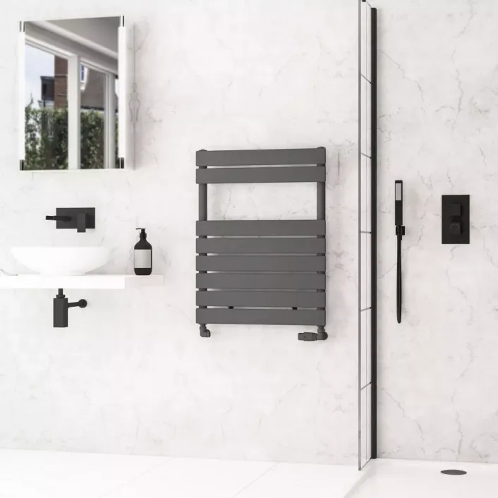 Eastbrook Addington II Towel Rail 790 x 600 Type10 Matt Anthracite