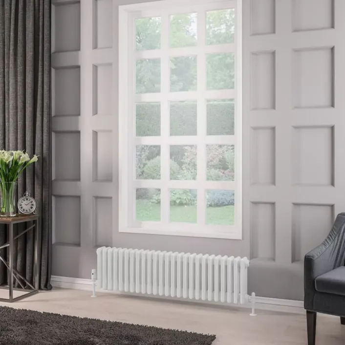 Eastbrook Rivassa 3 Column Radiator 300 x 1148mm Gloss White