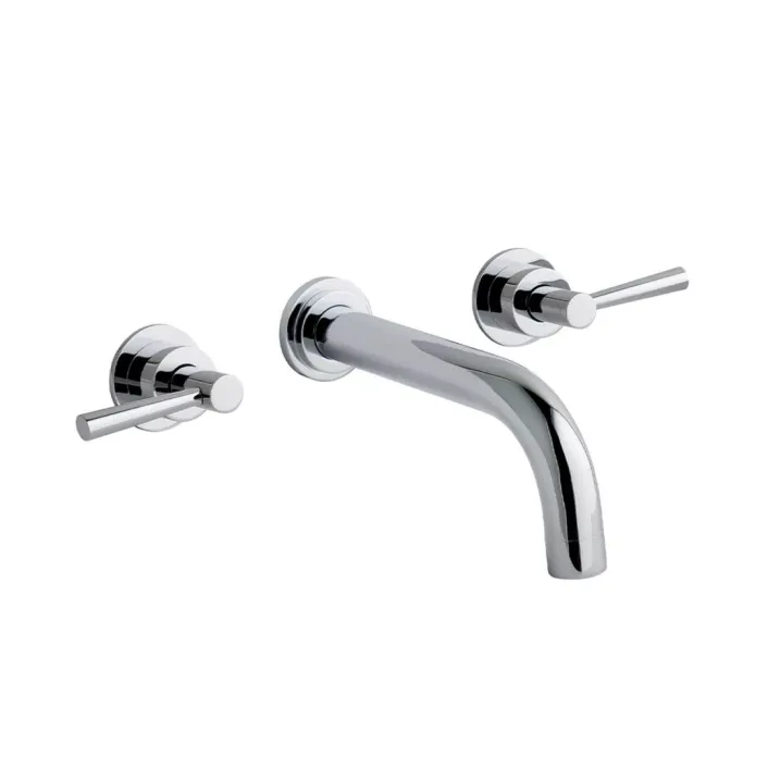 Eastbrook Prado Lever Wall Mounted 3 Tap Hole Basin Mixer Tap Chrome