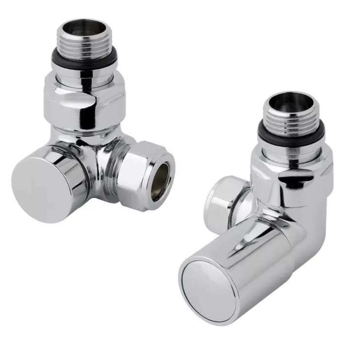 Eastbrook Corner Radiator Valves (Pair) Chrome