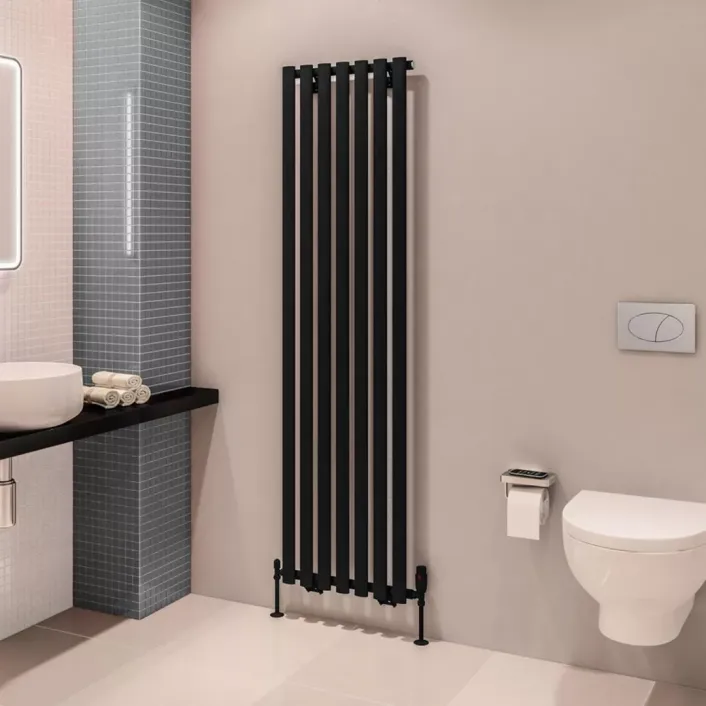 Eastbrook Tunstall 1800 x 490 Radiator Matt Black