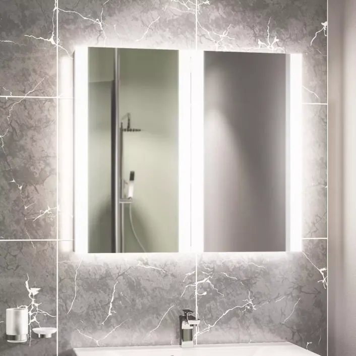 Eastbrook Caldini 800 x 700 x 130 LED 2 Door Mirror Cabinet