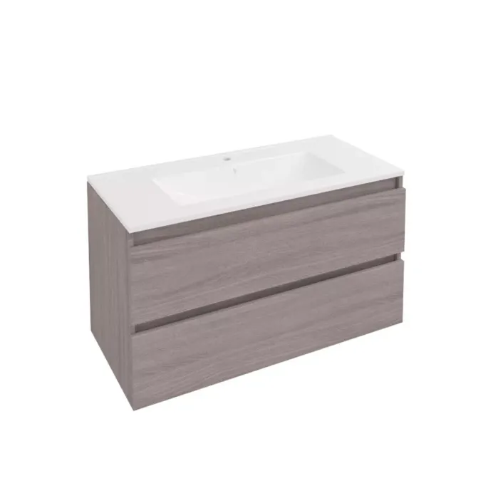 Eastbrook Olympia 100cm Wall Hung Drawer Unit Grey Oak