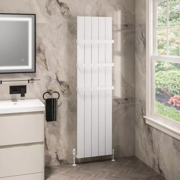 Eastbrook Charlton 1800 x 470 Aluminium Radiator Matt White