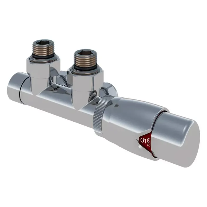 Eastbrook Angle Twin Inlet Thermostatic Radiator Valve 15mm Chrome