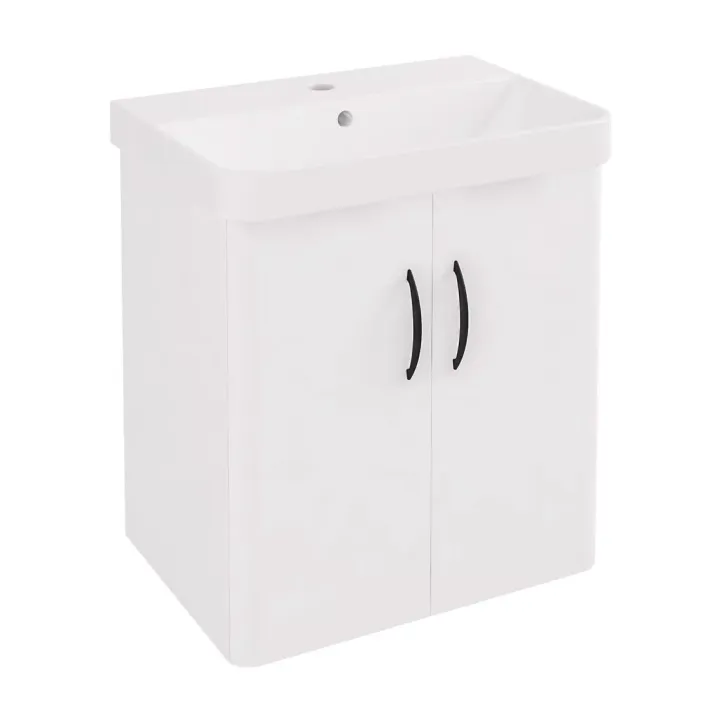 Eastbrook Cavone II 50CM 2 Door Wall Hung Basin Vanity Unit - White