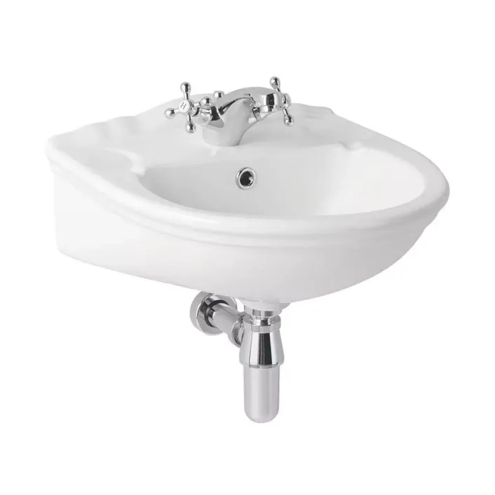 Eastbrook Tamarind 46cm x 39cm 2 Tap Hole Ceramic Basin with Overflow - White