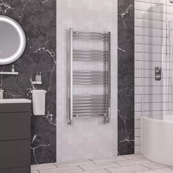 Eastbrook Wendover Curved Multirail 1200 x 600 Chrome