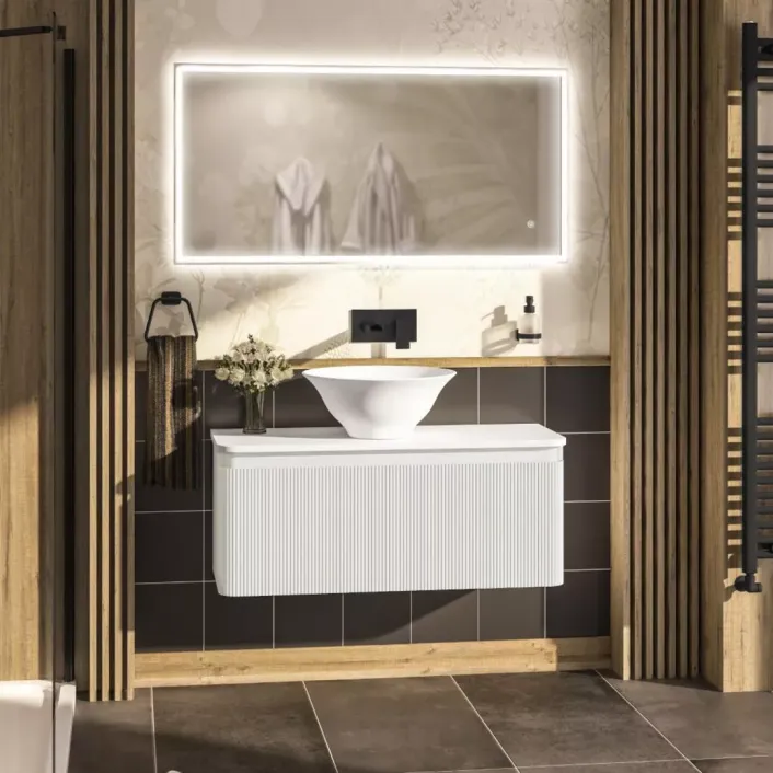Eastbrook Belice 100cm Sintered Sit on Basin White