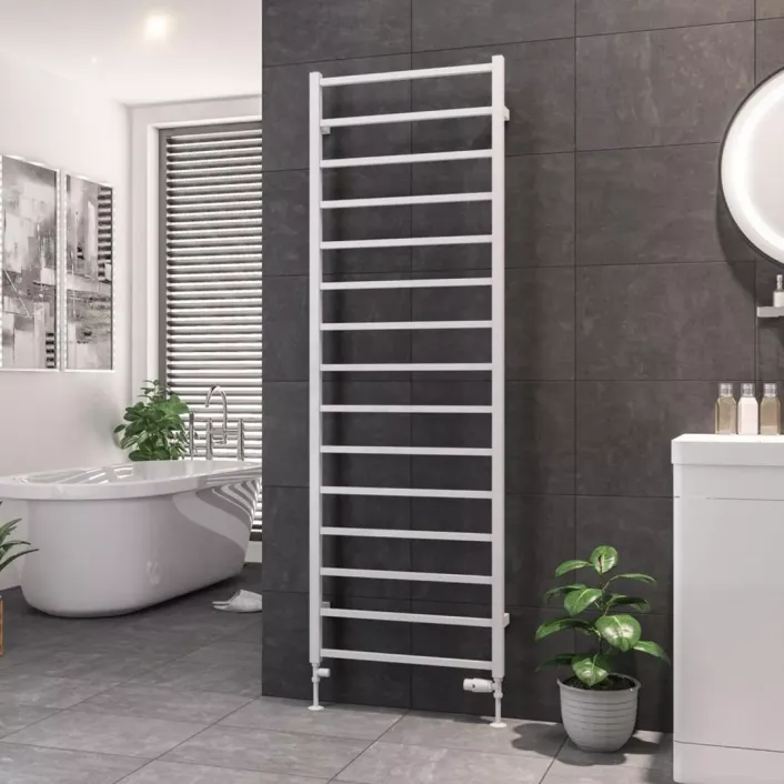 Eastbrook Tuscan Square Towel Rail 1800 x 600 Gloss White
