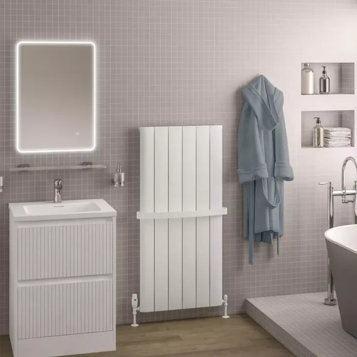 Eastbrook Withington 1200 x 565 Aluminium Radiator Matt White