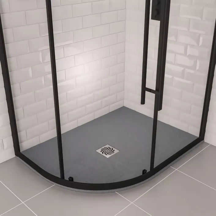 Eastbrook Crossland 1200 x 900mm Left Hand (LH) Offset Quad Shower Tray with Slate Finish - Grey
