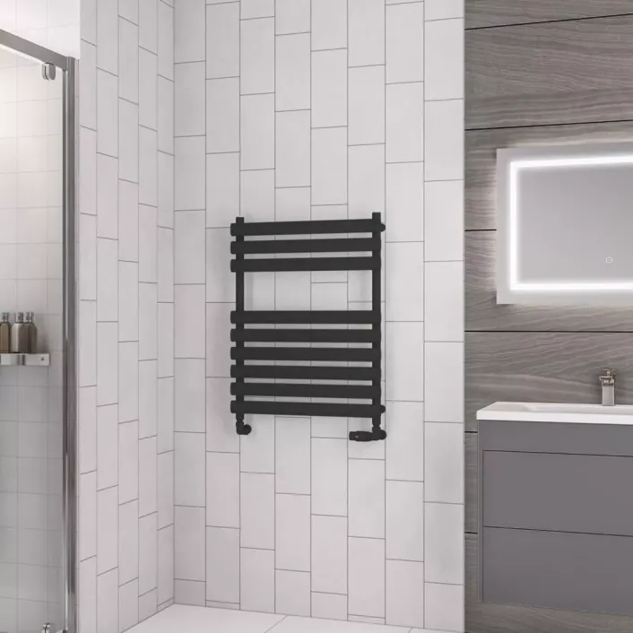 Eastbrook Tunstall 800 x 600 Towel Rail Matt Black