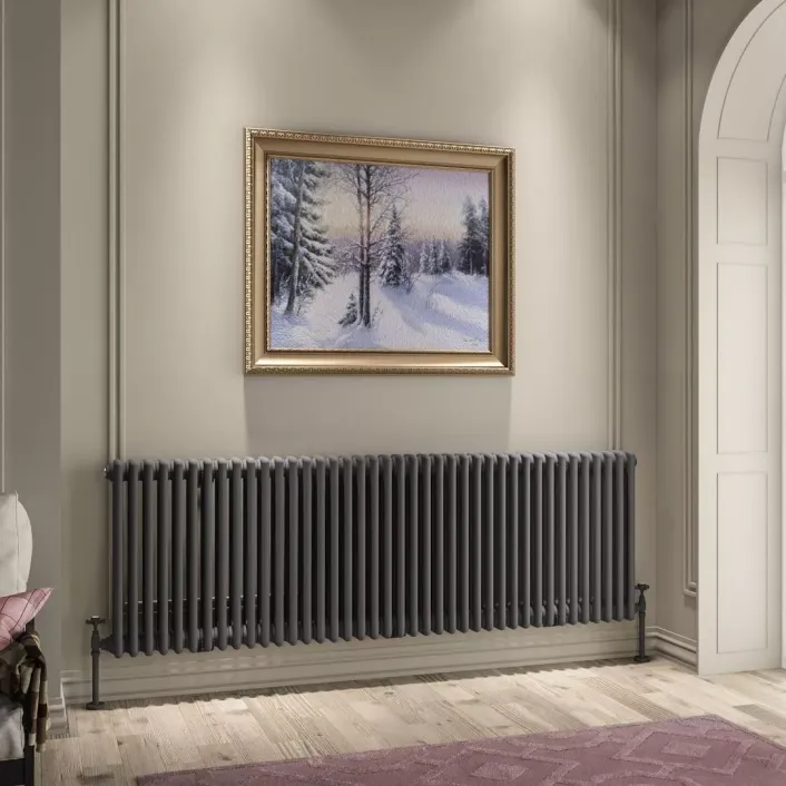 Eastbrook Imperia 3 Column Radiator 600 x 1820mm Matt Anthracite