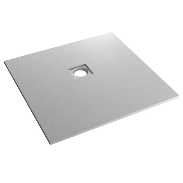 Eastbrook Crossland 800mm x 800mm Square Slate Finish Shower Tray - Light Grey